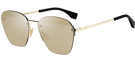 fendi round black gold eyeglasses|Fendi geometric rimless aviator sunglasses.